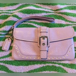 Coach Leather Wristlet in Lavender